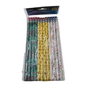 Jot Pencils Latex Free Erasers #2 HB 12 Pack Butterflies Flowers Hearts New